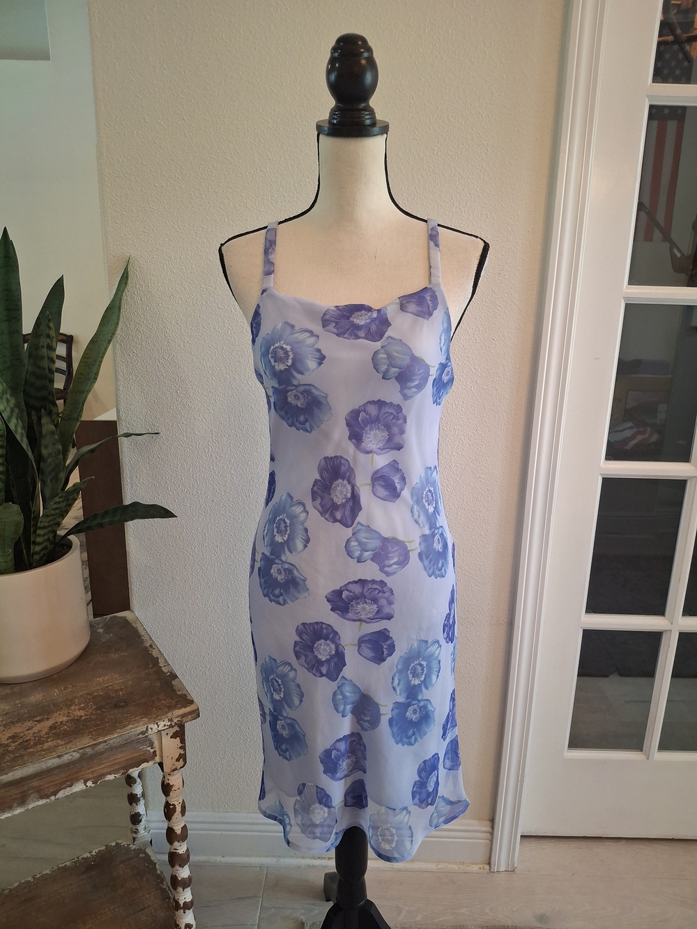 Vintage Y2K My Michelle Lavender & Periwinkle Floral Slip Dress